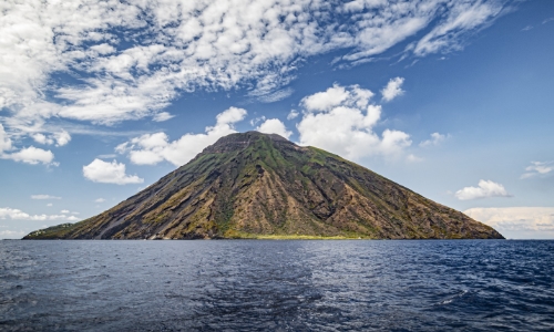 volcano shaped island